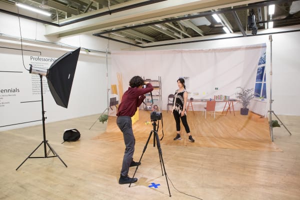 예술가 프로필 사진 기초 Artist Portrait Basics | 2019 Digital print on polyester, studio flash, camera, backdrop stand | 480...