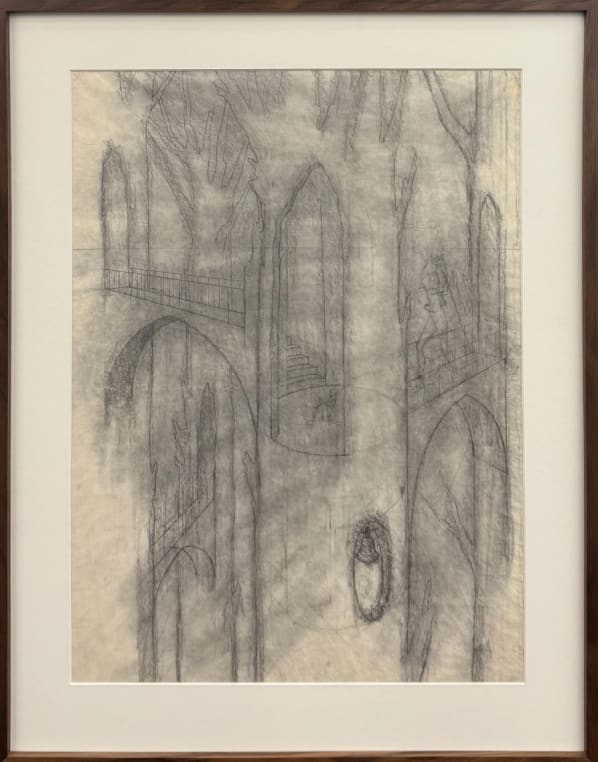 Remedios Varo, Dibujo previo de "Arquitectura Vegetal" (Preliminary drawing of "Vegetal Architecture"), 1962