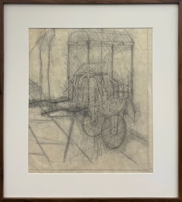 Remedios Varo, Dibujo previo de "Vuelo mágico" (Preliminary drawing of "Magic Flight"), 1956