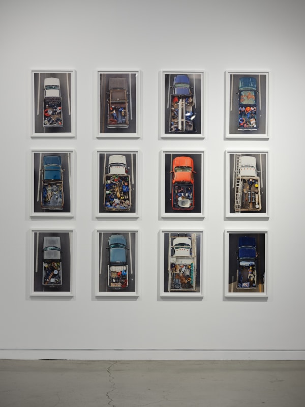 Image of a selection from Carpoolers, 2011-2012 by Alejandro Cartagena. Installation image by Chris Grunder.
