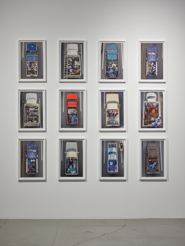 Image of a selection from Carpoolers, 2011-2012 by Alejandro Cartagena. Installation image by Chris Grunder.