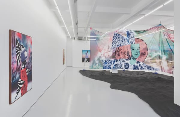 Raphael Barontini Tapestry From An Asteroid 2018 Digital Print Vinyl On Fabric And Rope 350 X 1000 Cm Unique