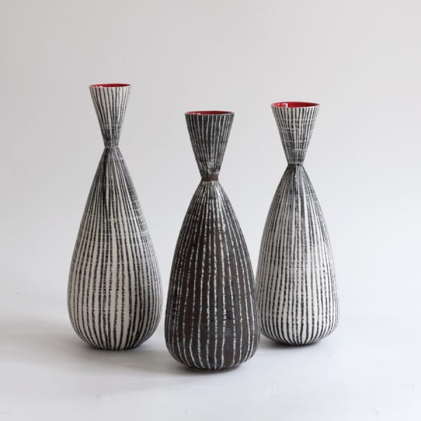 1T, 2T & 3T. Toko Vases, Porcelain, 31 cm, 29 cm & 28 cm. £400, £360 & £350