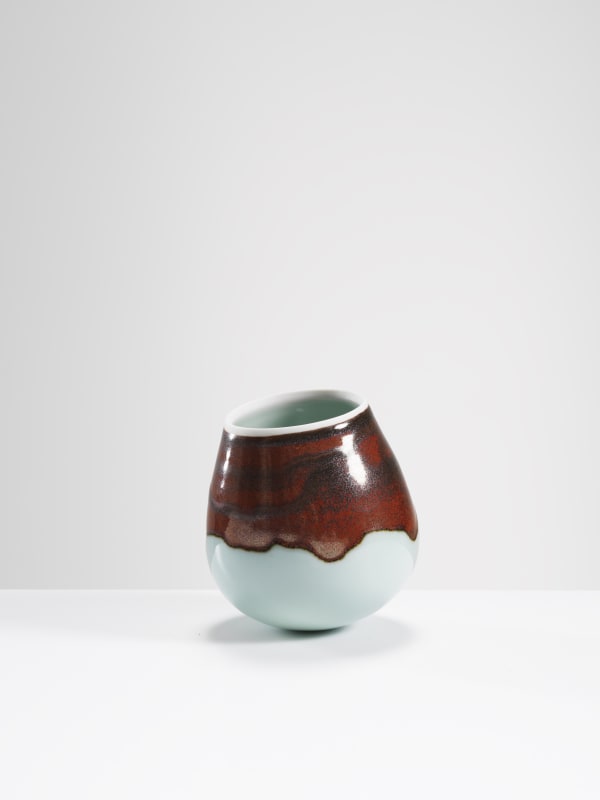 Chris Keenan, 91 Celadon and red rocking bowl
