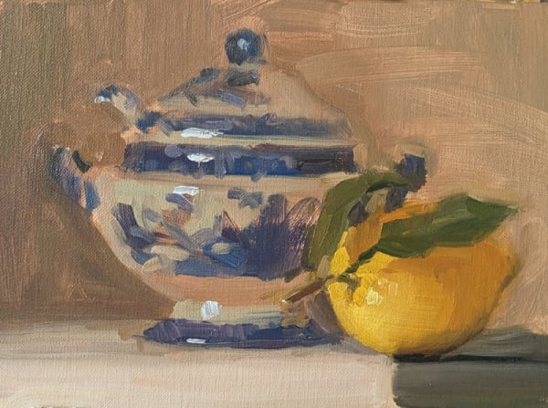 Lotta Teale, Blue Pot with Lemon