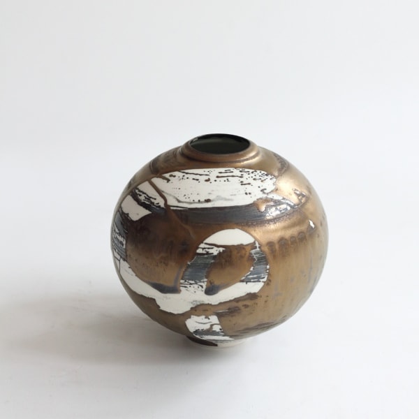 Tricia Thom, 39. Small Moon Jar Negative Gold Splash