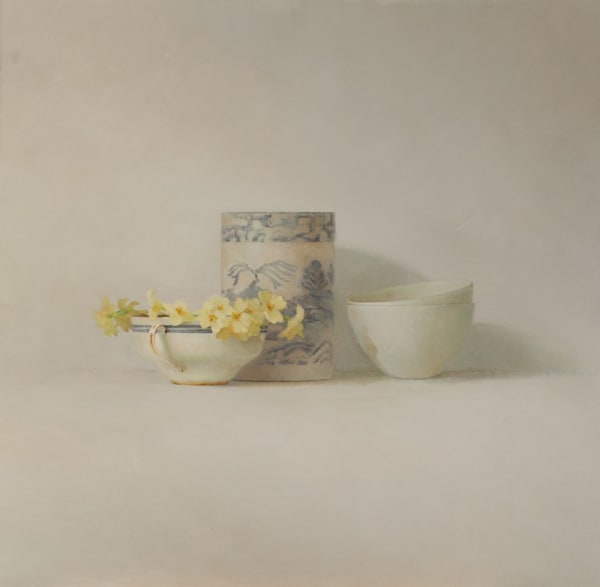 Helen Simmonds, Garden Primroses, with Chinese Pot