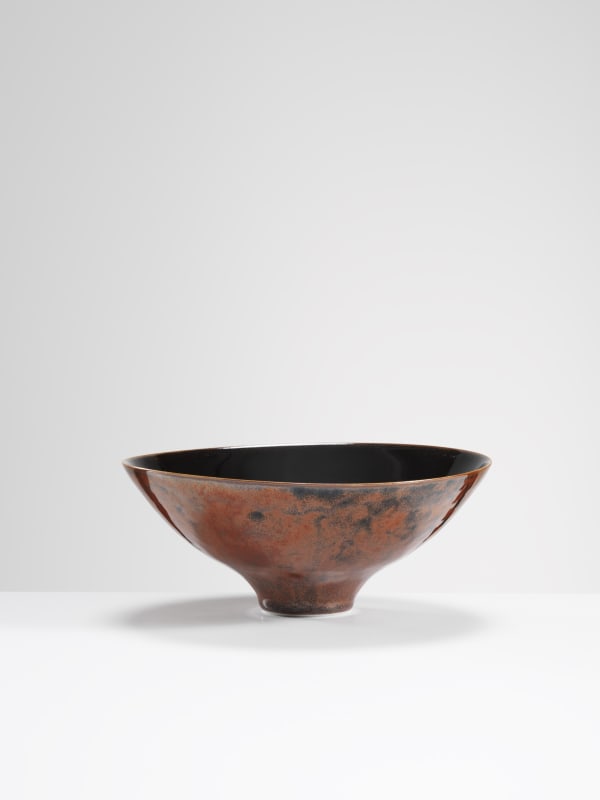 Chris Keenan, 85 mottled red and tenmoku bowl
