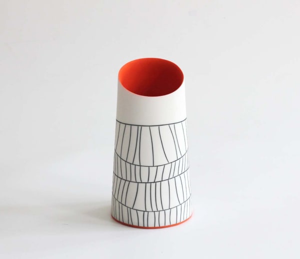 Lara Scobie, 14. Tilted Vessel with Deep orange int (ii)