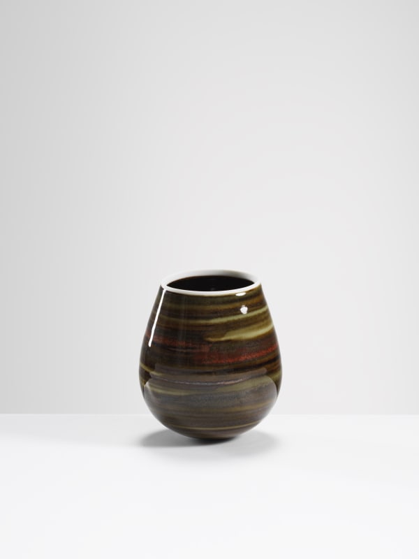 Chris Keenan, 93 Multi-striped and tenmoku rocking bowl