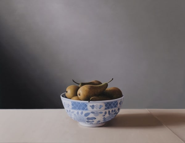 Jo Barrett, Blue and White Bowl of Pears
