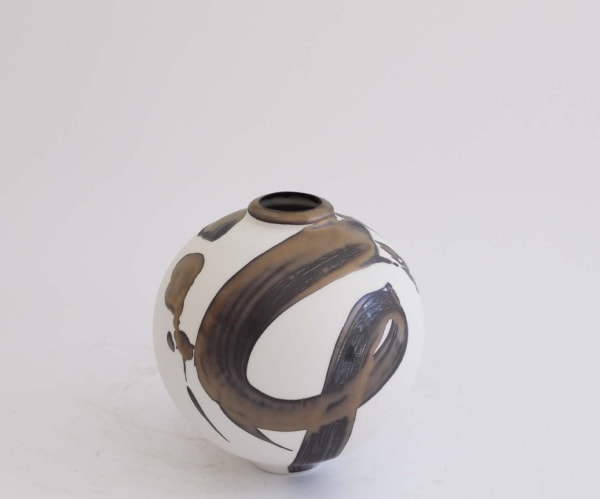 Tricia Thom, 63. Small Moon White with Gold Splash