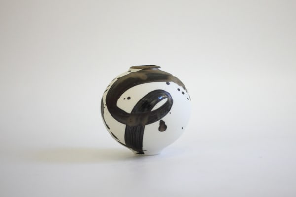 Tricia Thom, 70. Mini moon jar gold splash