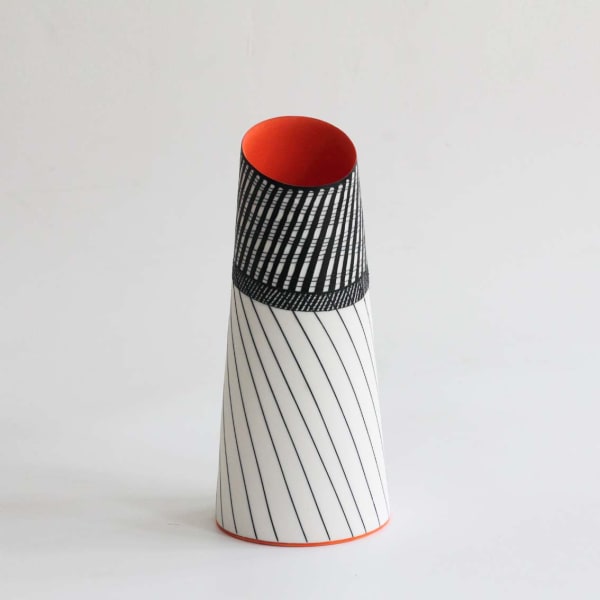 Lara Scobie, 15. Tall Vase with hexagonal lines