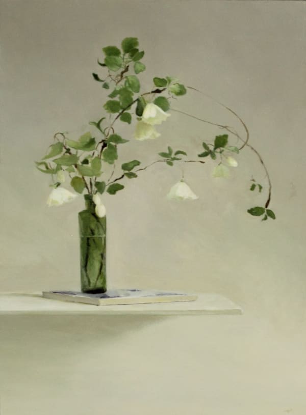 Helen Simmonds, Clematis on a Delft Tile