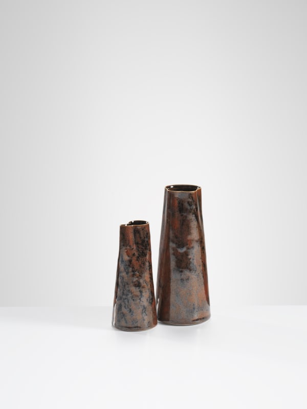 Chris Keenan, 64-65 Pair of mottled red and tenmoku ‘cloud’ vessels