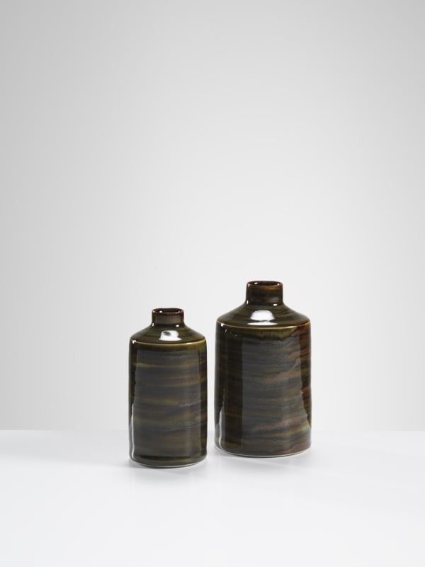 Chris Keenan, 69-70 A Pair of greenish striped bottles
