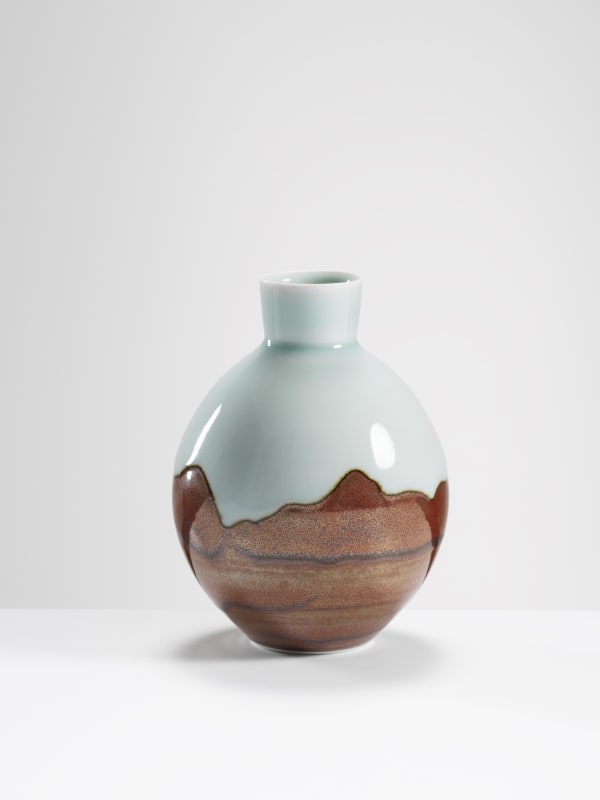 Chris Keenan, 74 Celadon and red globe vase