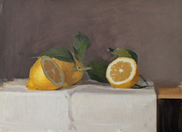 Lotta Teale, Lemons on Linen Cloth