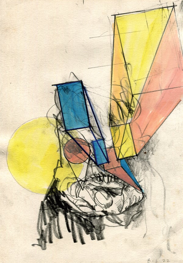 Reset–12, 2022 Pencil, Color Pencil and Watercolor on Paper 18 x 25 cm