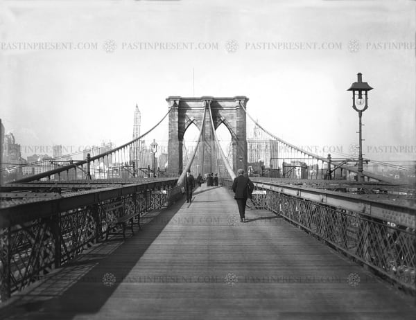 NYC Brooklyn Bridge Walking Promenade "Spitting Prohibited" sign, c.1900's