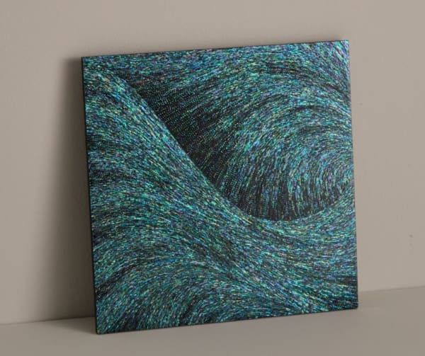 JI AN YOO WAVE 14, 2025 Mother-of-Pearl on Wood 40.3 x 40.3 cm (h x w)