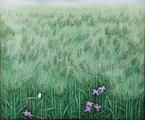 SOOKJA LEE The Blue Barley Wave-Violet Bloom of theRadish, 2022 Stone color on Korean paper 60.6 x 72.7 cm (h x w)