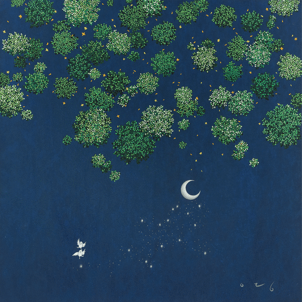 Youngji Lee I wonder what dream I will dream tonight, 2025 Powdered color on Korean paper 60.6 x 60.6 cm