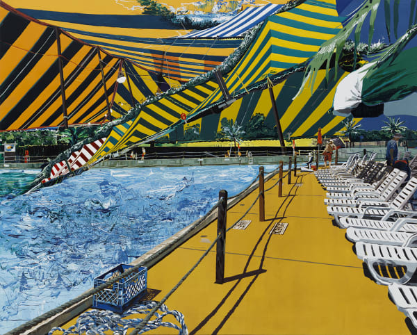 Yujin Kang Oak Spring Garden, 2023 enamel and acrylic on canvas 130x162cm