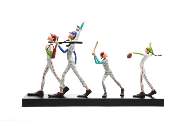 Baseball Family 90X90X56Cm 2014 Acrylic On Bronze