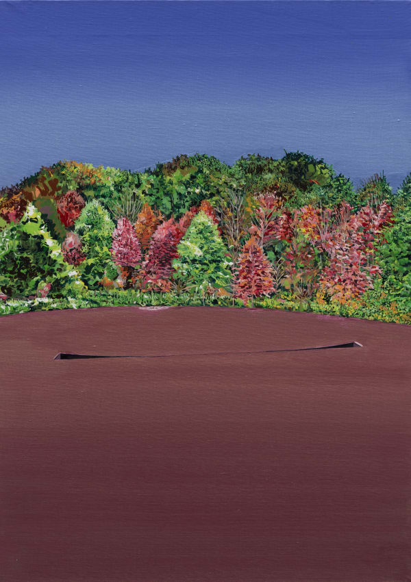 Compression line in glenstone 2024 Enamel and acrylic on canvas 90.9x65.1 cm