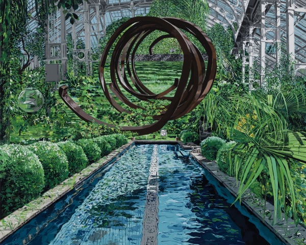 Sculpture in the garden 2024 Enamel and acrylic on canvas 130x162cm