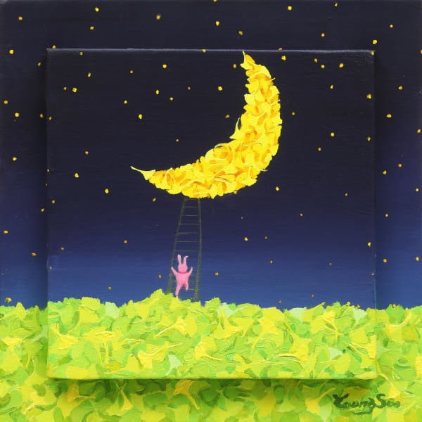 Fortune in Ginkgo 2024 31.8 x 31.8 cm Acrylic on canvas