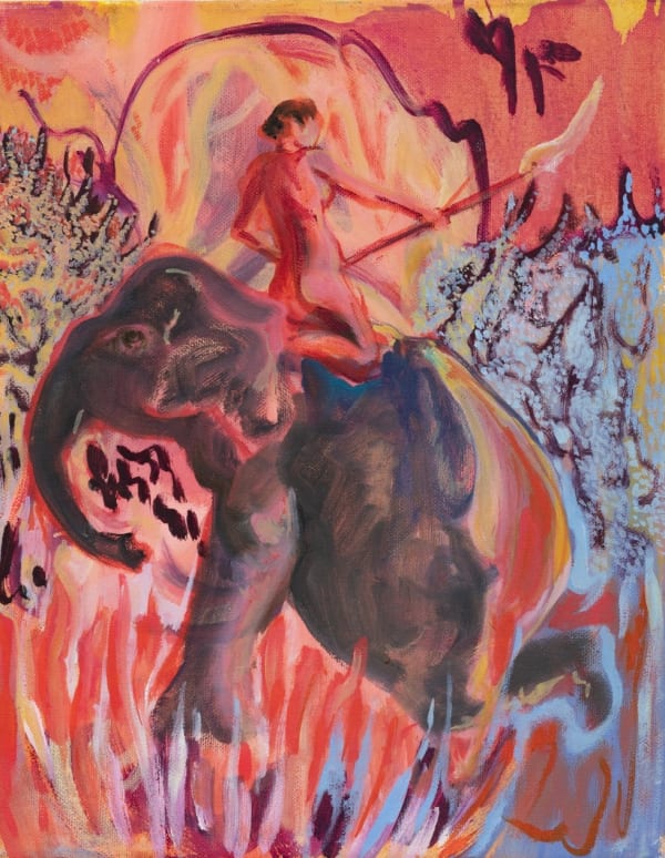 Tamsin Morse Taming of the Beast 2024 Acrylic & oil on canvas 35.3x28cm