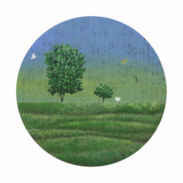 이영지 Youngji Lee 지금 이대로 좋아 2025 장지 위에 분채 50x50cm