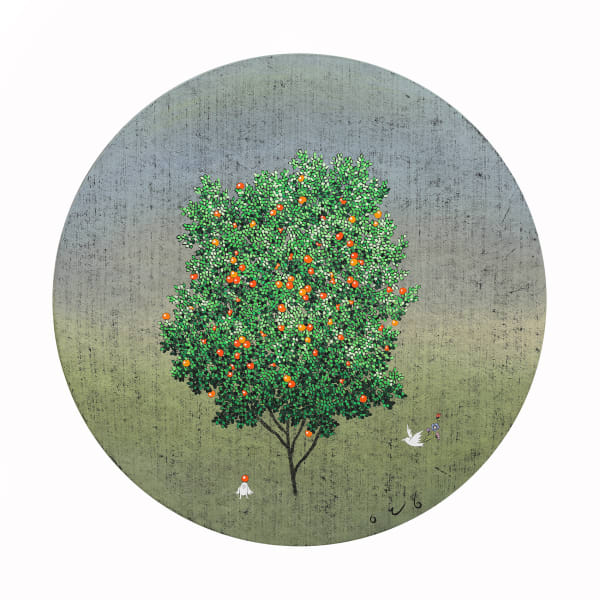 이영지 Youngji Lee 사랑을 뱅뎠어 너에게 2025 장지 위에 분채 50x50cm