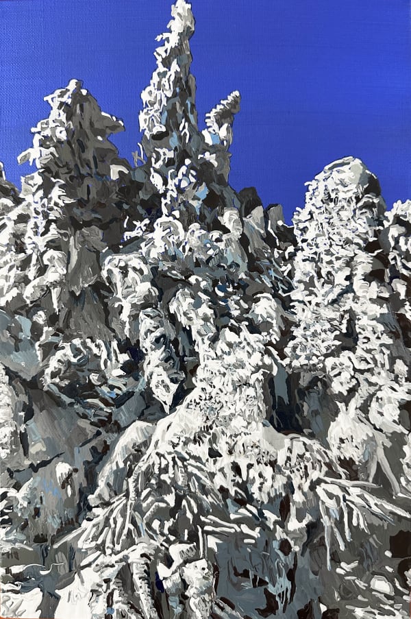 강유진 Yujin Kang Snowscape 1 2025 40.9x27.3 cm Enamel and acrylic on canvas