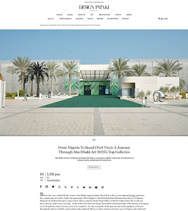 From Nigeria to Seoul (Part Two): A Journey Through Abu Dhabi Art 2025’s Top Galleries