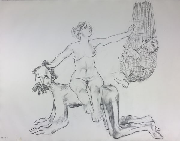 Aristotle and Phyllis, 1994 Graphite on paper 46 x 60cm