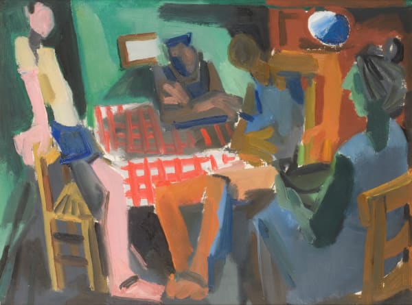Figures 1965 (Adrian Family), 1965 Oil on board 29 x 39cm Alfred East Art Gallery, Kettering