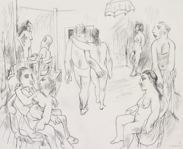 Brothel in Tunis 1, 1985 Pencil on paper 38.7 x 46cm Arts Council Collection