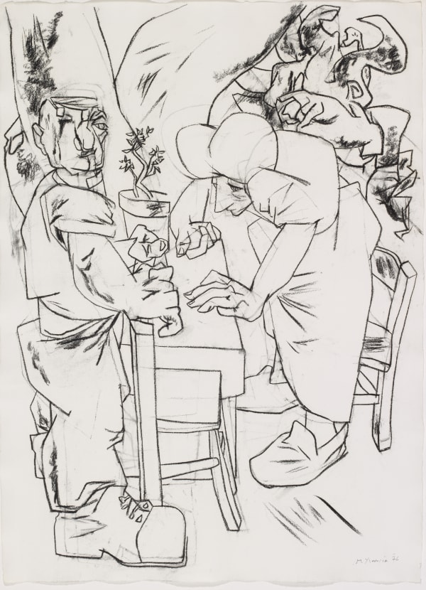Monsieur et Madame Beylac, 1976 Charcoal on paper 78.7 x 55.9cm Arts Council Collection