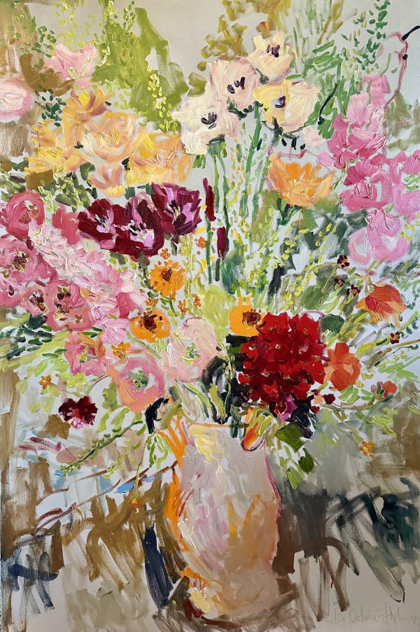 vase of flowers. Original painting. Oil on canvas