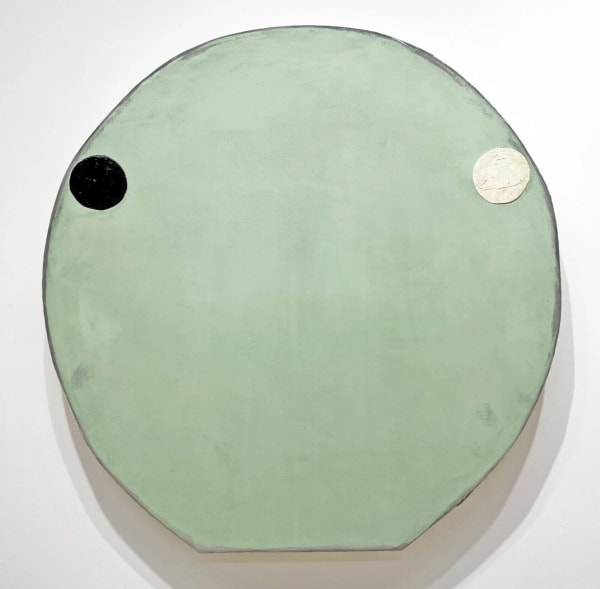 Otis Jones - Teal with Black and White Circles, 2021