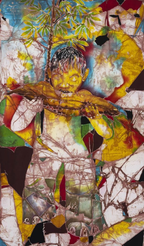 'Hunger In War' (batik - remazol dye on cotton cloth, 2021). Photo: Dinndiran