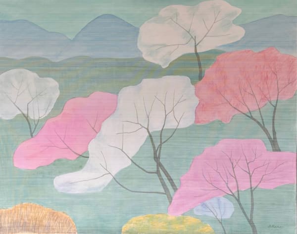 Spring, 2024 90 x 110 cm Watercolour on silk Photo courtesy of the artist.