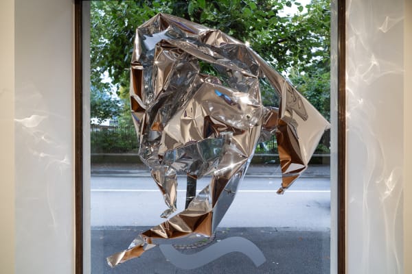 STEFANO CAGOL, BOUVET ISLAND, 2025 Hand-bent and bolted aluminium, 100 × 100 x 80 cm