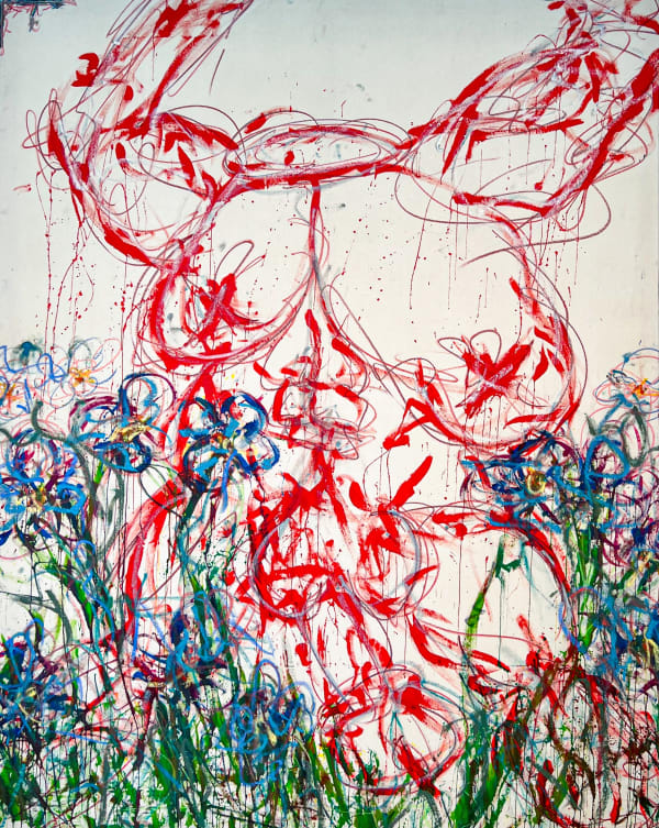 Augusta Alexander, Field, 2023 Acrylic and oil pastel on canvas, 150 x 190 cm