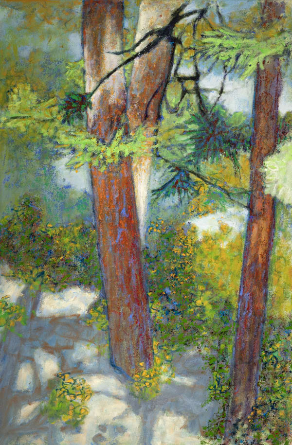 Pine Trees in forest painted by Rick Stevens