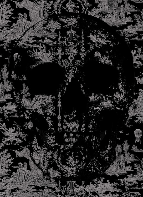 Skull with details of Tromp L'oeil detail by Walter Knabe